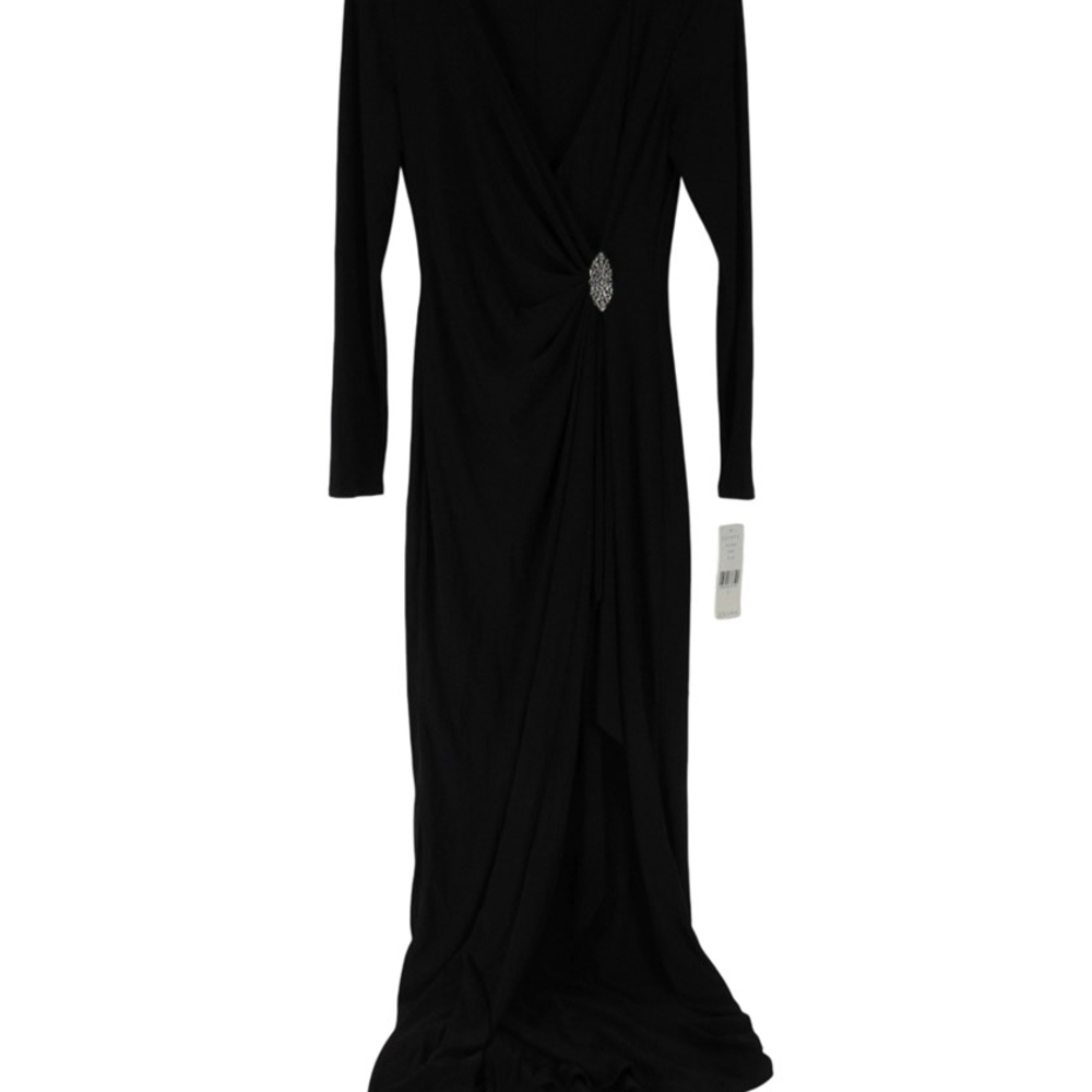 Ralph Lauren Pasha Evening Black Long Sleeve Cocktail Dress